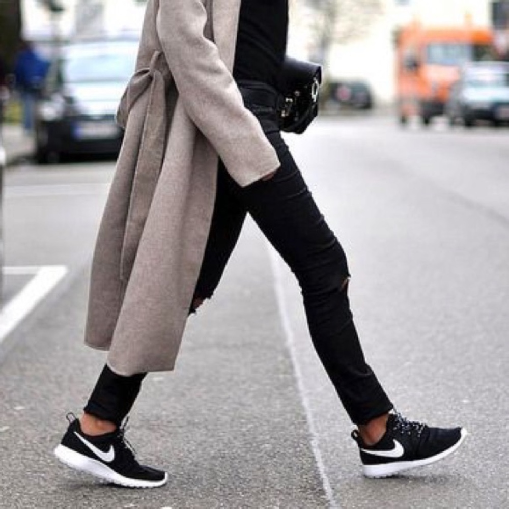 Nike Black + White Roshe One Sneakers